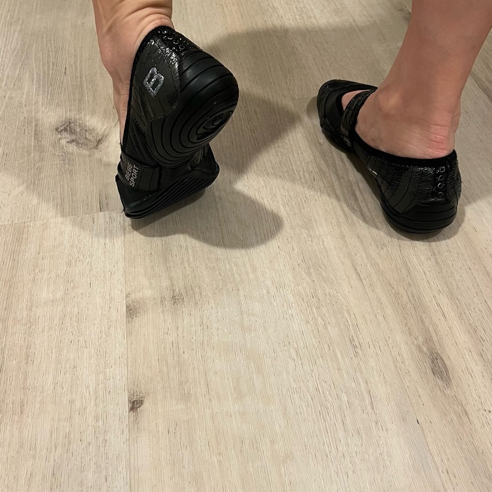 Black Women’s Mary Jane Ballet Flats with Triple Straps - Picture 4 of 6